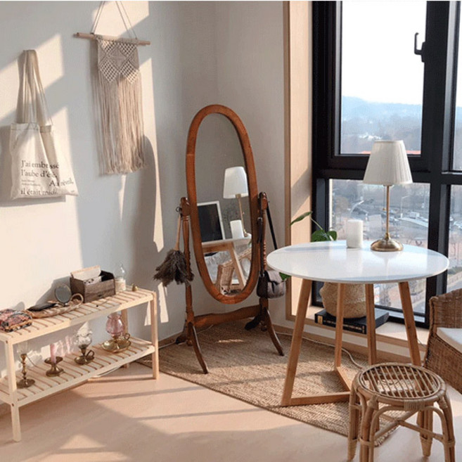 베스트리빙 에센스 원목 스탠드형 전신 거울 미러 감성 포인트 인테리어/6colors, 월넛