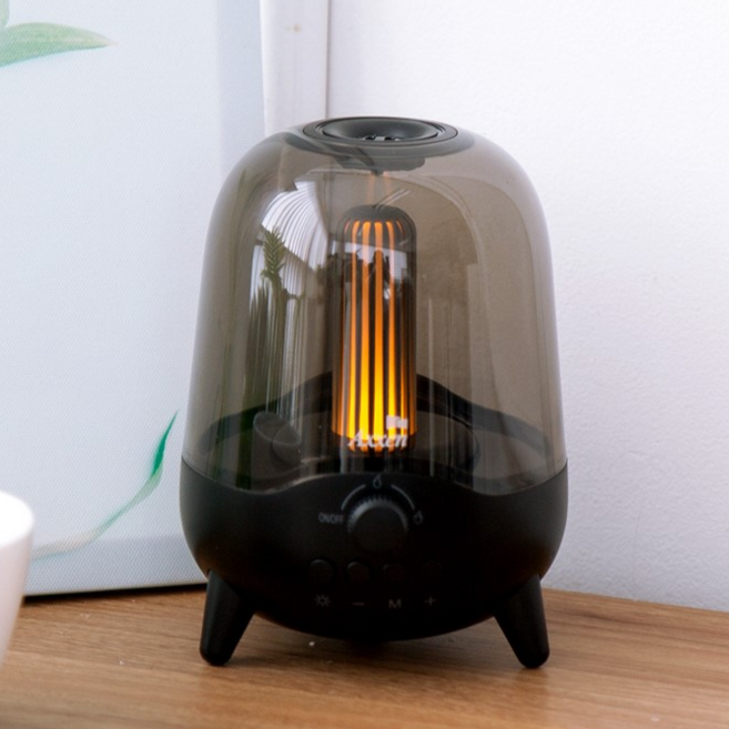 TWS 무선 블루투스 진공관 스타일 스피커 에디슨 램프 불멍 무드등+FM 라디오 TF카드 기능 인테리어 무드등, 단일모델