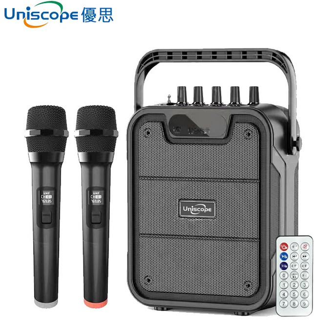 Uniscope 優思 輕巧便攜式行動K歌音響 附兩支麥克風