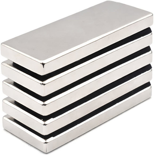 마니코 초강력 네오디움 사각블록자석 50x20x5mm 강력자석 산업용 고정용 철판흡착, 5개, 실버