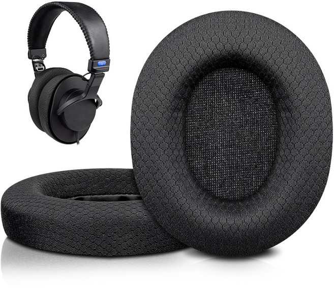 SOULWIT 교체용 이어패드-호환 모델 소니 Sony MDR-7506 MDR-V6 MDR-V7 MDR-CD900ST 모니터 헤드폰 - 부드러운 고밀도 폼 쿠션 1쌍, Mesh Fabric, Black, 1개