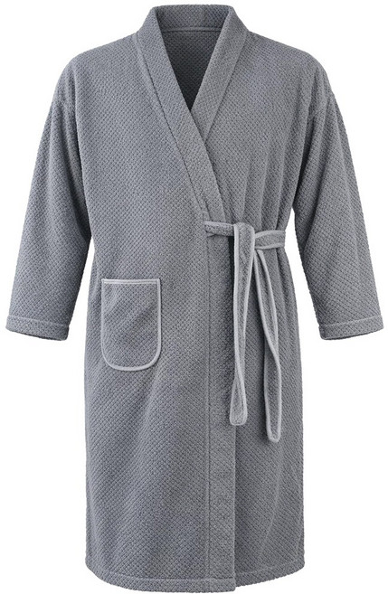 투데이리빙 프리미엄 극세사 사계절 샤워 가운 여름 겨울 물흡수 로브 남녀공용 고급 커플 잠옷 비치 베스 목욕 호텔 까운, 1개, R98642G(그레이