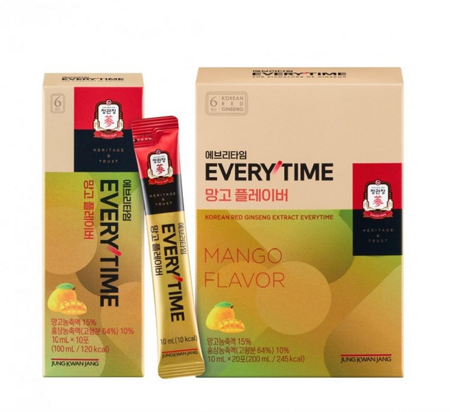 [정관장] 에브리타임 망고 플레이버 10ml x 20포, 1개, 200ml