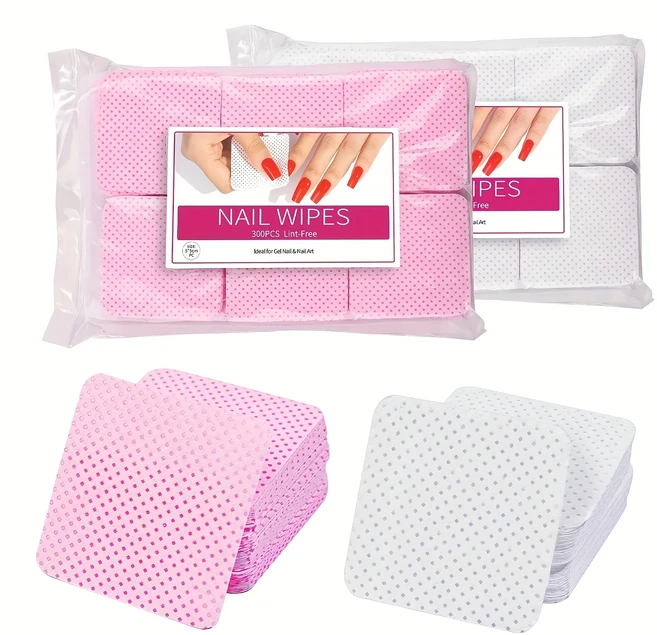 300-900개 무보풀 네일 폴리쉬 리무버 젤 매니큐어 페디큐어용 큐티클 와이프 및 패드 흡수성 일회용 청소, 08 600pcs-02