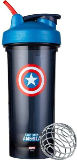 마블 X 블랜더보틀 BlenderBottle 클래식 V2 쉐이커 병 스포츠 보틀 828ml 스파이더맨, 캡틴 아메리카 쉴드