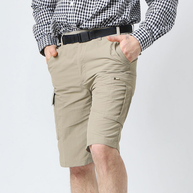 아센티 여름 남성 타슬란 카고 반바지 6부 벨트 밴딩 쿨 아이스 쇼츠 355