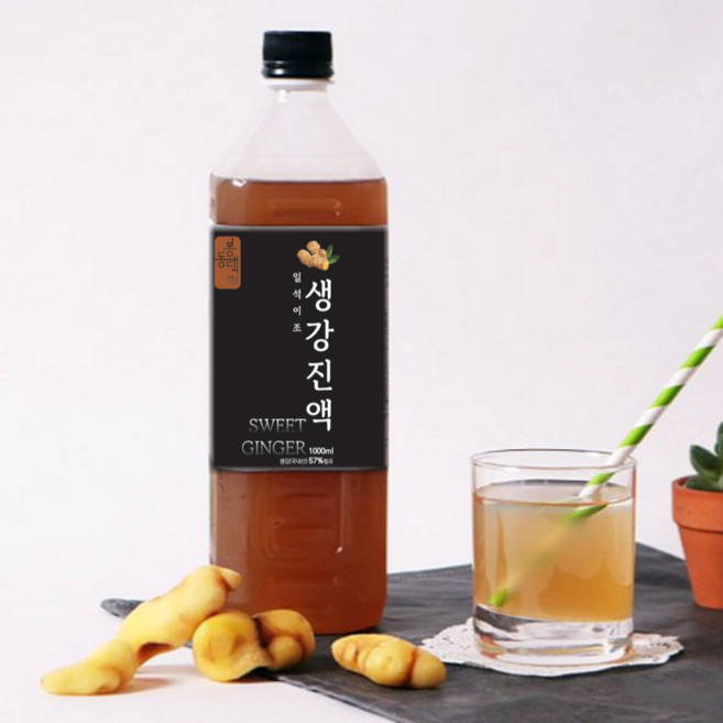 봉동 생강진액 생강청 1000ml 생강농축액 생강차 원액 엑기스, 1L, 1개입, 3개