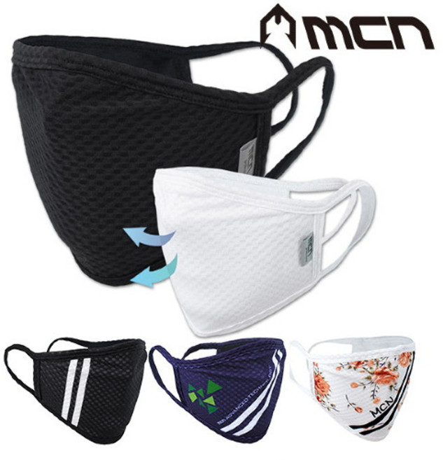 MCN 엠씨엔 나노 먼지차단 세탁가능 향균 스포츠 패션마스크 17종 / 자전거 마스크 / 패션 마스크 / 나노 마스크