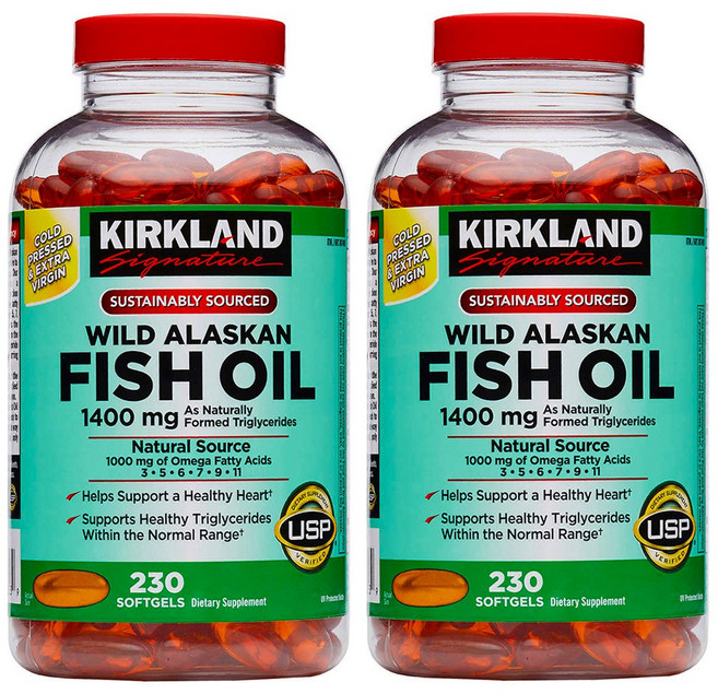 커클랜드 알라스칸 피쉬오일 1400mg 오메가3 230정 x2통, 2개