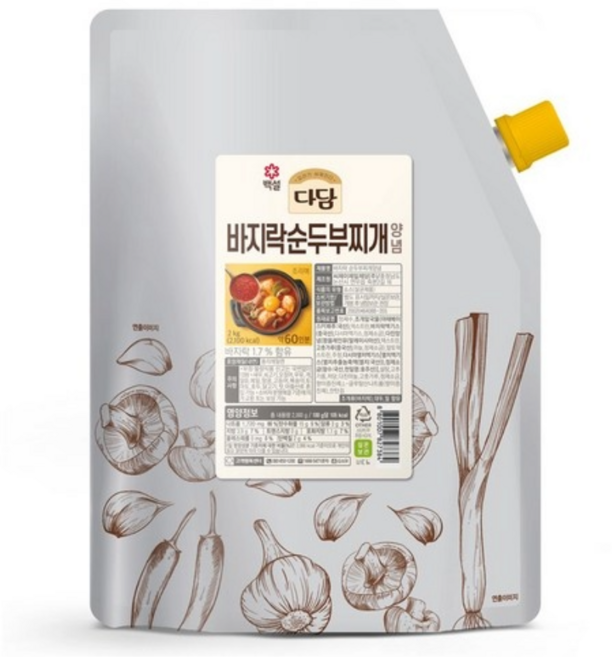 백설 다담 바지락순두부찌개양념 2kg, 1개