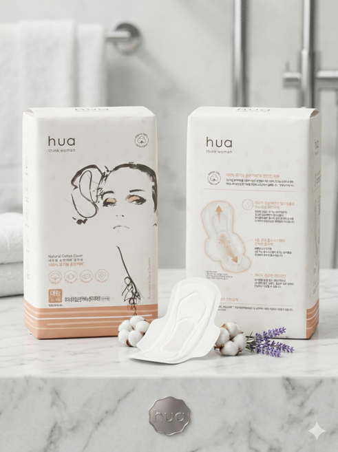 암웨이후아 내추럴 순면커버 생리대 날개형, 대형, 32개입, 1개