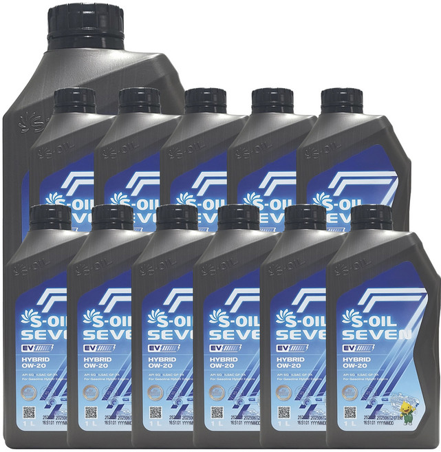 에스오일 세븐 EV 하이브리드 0W20 1L x 12개 1박스 하이브리드 전용 100% 합성 엔진오일 (API SQ)