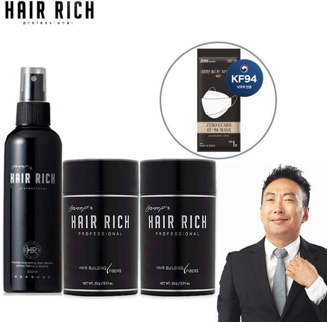 박명수흑채 박명수 헤어리치 20g 2개+미스트200ml 가루형흑채 흑체~, 흑색2개+미스트, 1개