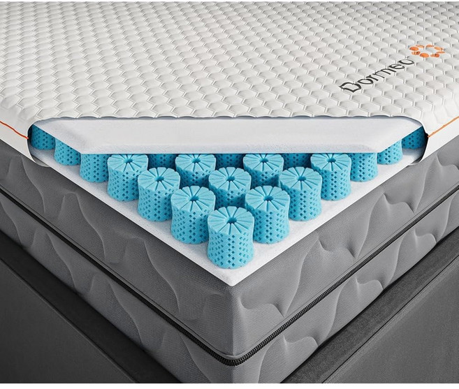 도르메오 프리미엄 킹 쿨링 매트리스 토퍼 - 3존 옥타스프링 최적의 등 지지력 미끄럼 방지 바닥 기술