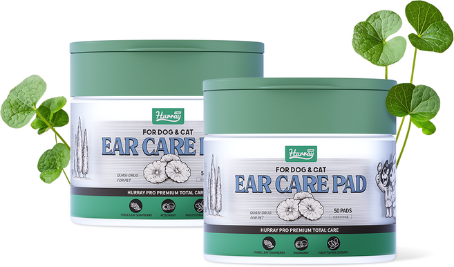 허레이 프로 이어케어패드 강아지 귀세정제 귀염증 고양이 귓병 이어클리너, 2개, 150ml
