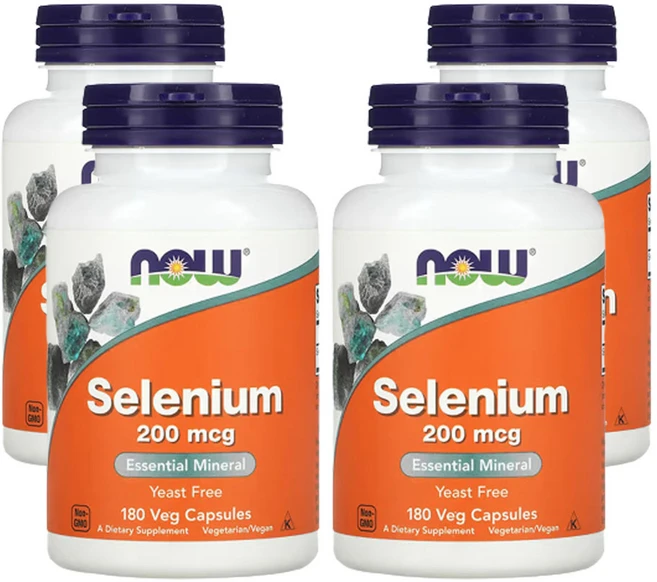 나우푸드 셀레늄 200mcg 식물성 캡슐 180정, 4개 - 쿠팡