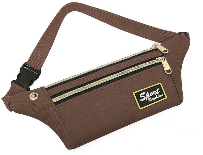 2023新款 牛津布 戶外跑步休閒運動 通用腰包胸包, 咖啡色, 1個