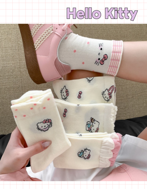 픽무 헬로키티 양말세트 여성 귀여운양말