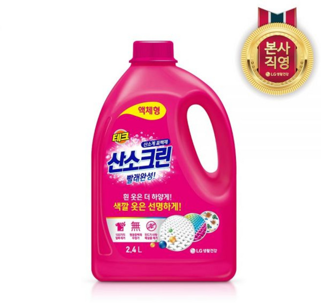 테크 산소크린 표백제 용기 2.4L 1개