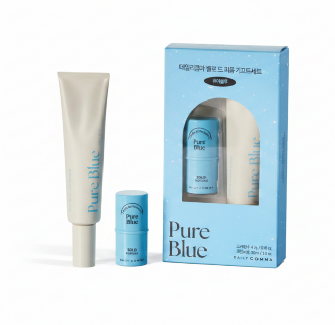 데일리콤마 벨로 드 퍼퓸 기프트세트 퓨어블루 2개 (고체향수+크림퍼퓸), 2세트