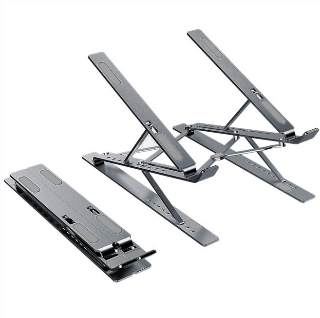 알루멘 M8 2단 휴대용 노트북 맥북 휴대용 거치대, 그레이, 1개