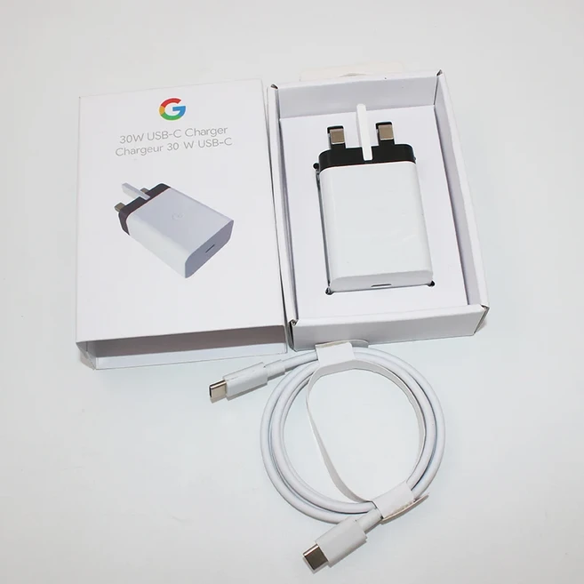 30W USB-C PD 고속 충전기 (EUUSUK 플러그) 구글 픽셀 4A 5A 6A 7A 8A 9A 10 Pro XL 폴드 기기 호환, 06 UK(Box) with cable