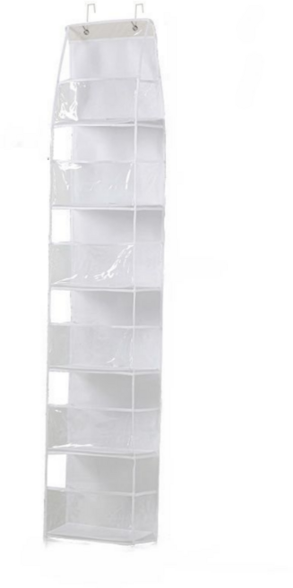 일상채움 걸이형 투명 6단 정리함 포켓 부직포 간편설치, 화이트, 1개