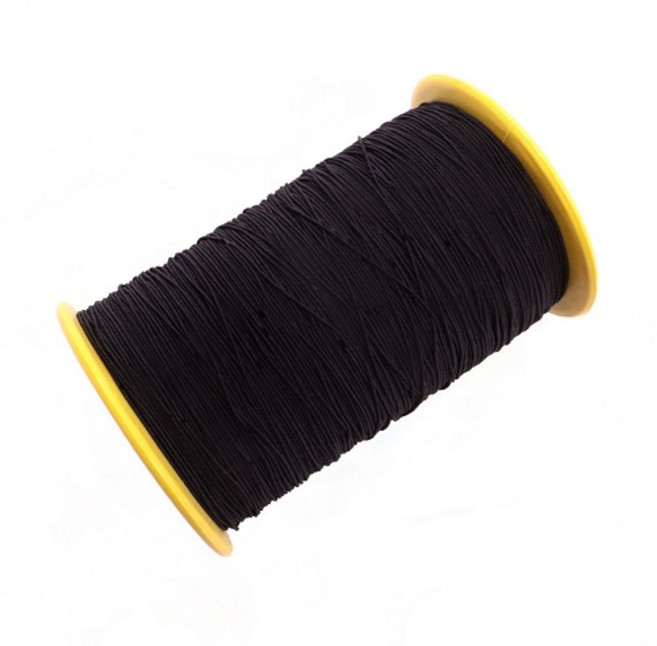 김단 땋기붙임머리 전문가용 고탄력 고무줄 땋기실 (대), 블랙, 1개