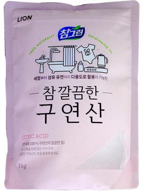 참깔끔한 구연산 가루세제 LION 참그린 참깔끔한 구연산 1kg, ★♤상품선택◑♣
