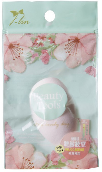 【J-LIN】美妝蛋 Drop PeachPuff 水滴型粉撲 上妝服貼柔軟 乾濕兩用彩妝工具, 1個
