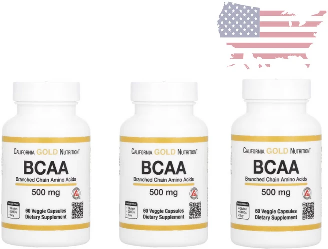 캘리포니아 골드 뉴트리션 BCAA 아지퓨어 분지 사슬 아미노산 500mg 60정 2+1 - 쿠팡