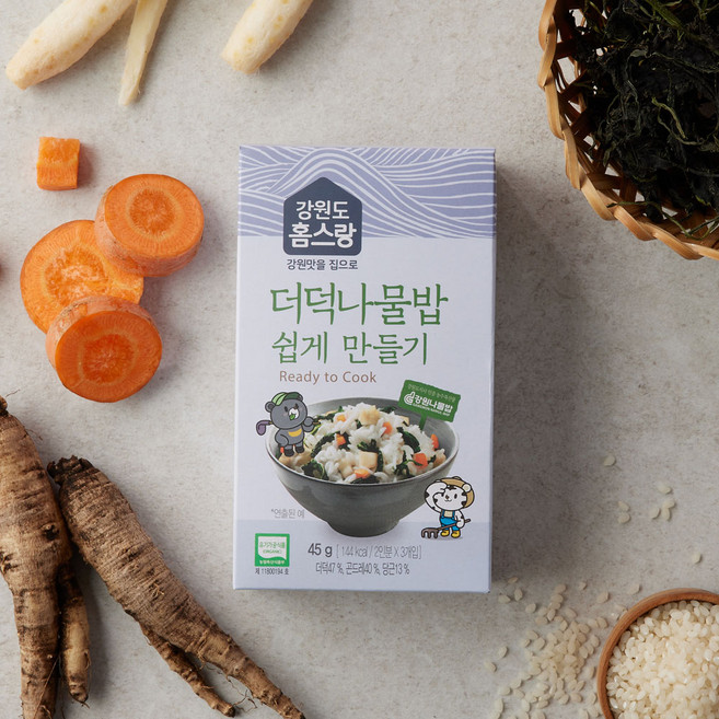 저칼로리 유기농 더덕나물밥 밀키트 2인분x3봉, 15g, 3개