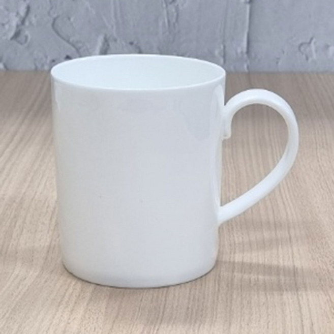 비시몬 본차이나 도자기 머그컵 카페 머그잔 380ml 일자머그, 화이트, 1개