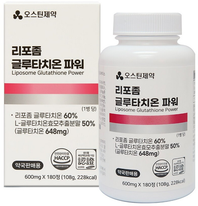 오스틴제약 리포좀 글루타치온 파워 600mg x 180정, 1개