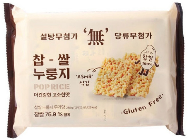 찹쌀 누룽지 무설탕 288g, 4개