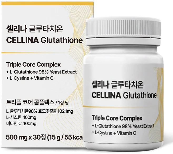 셀리나 글루타치온 영양제 순도 98% 고함량 식약청인증 비타민C 시스틴 올인원, 1개, 30정 - 쿠팡