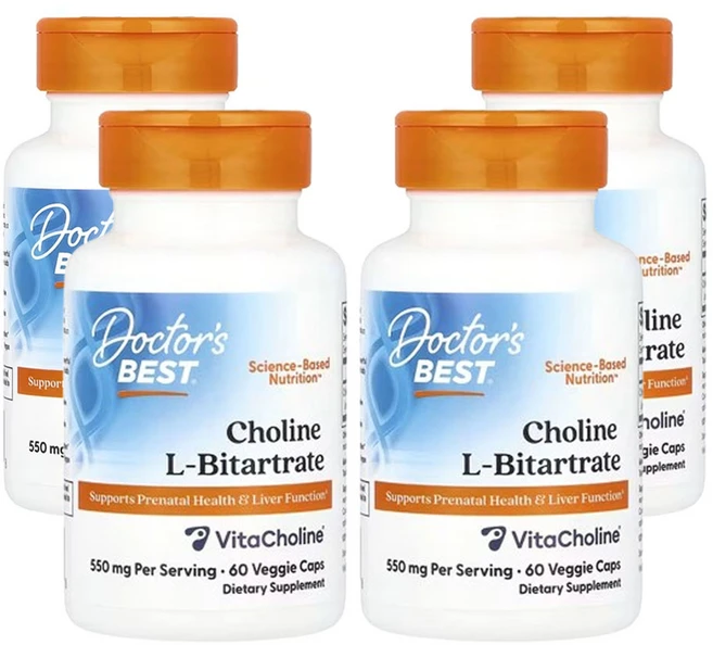 닥터스베스트 콜린 l-바이타트레이트 550mg 60베지캡슐(캡슐당 275mg), 4개, 60정 - 쿠팡