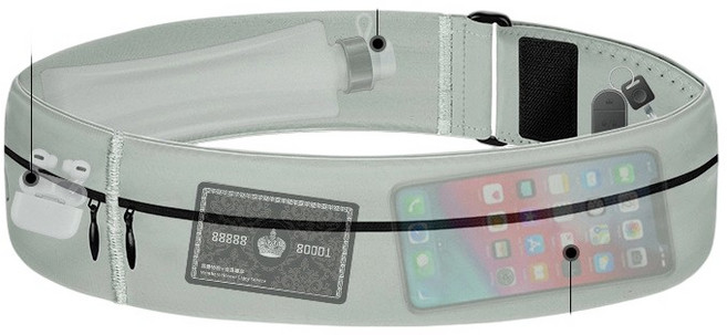 러닝벨트 러닝힙색 물병포함HJYB018, 그레이-Grey, 1개