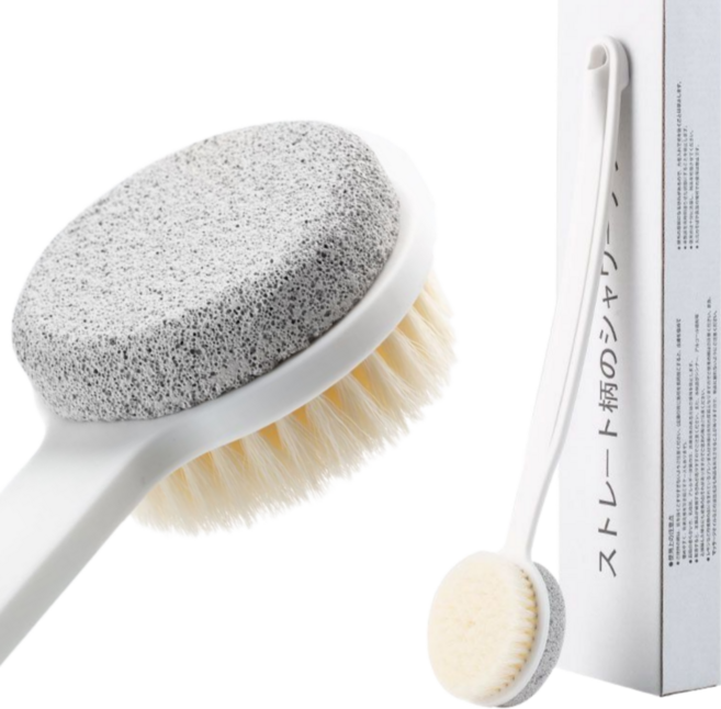 넉너크 앙면 각질 케어 샤워 등브러쉬 등드름 바디브러쉬, 화이트, 1개, 1개입