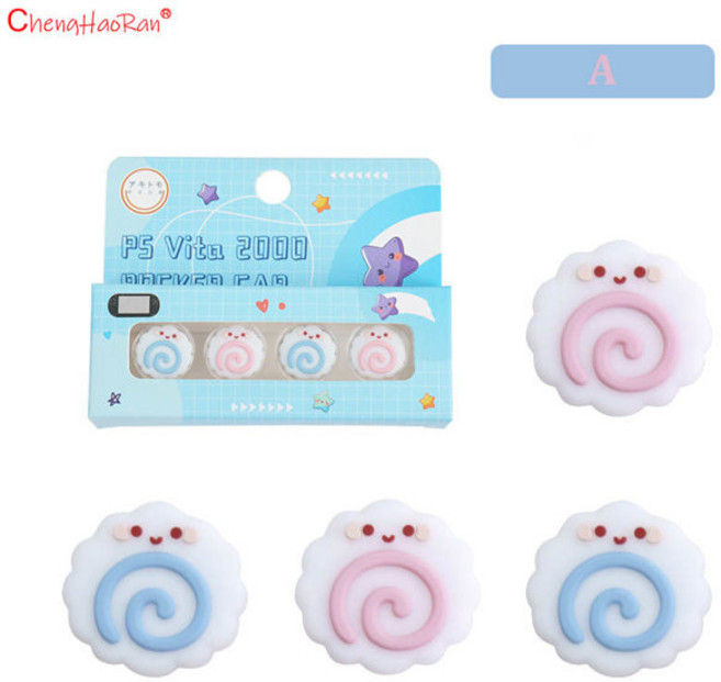 소니 플레이스테이션 Psvita PS Vita PSV 1000 Fat2000 Slim용 실리콘 소프트 썸스틱 그립 캡 조이스틱 커버 4개, [02] A