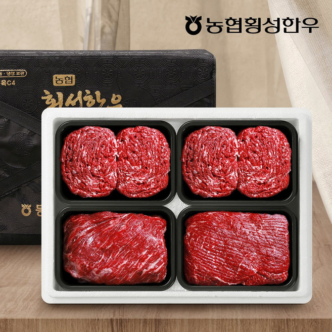 농협횡성한우 어사품 1등급 정육세트 4호1.6kg(냉장 팩당 400g), 1개, 상세 설명 참조, 1600g