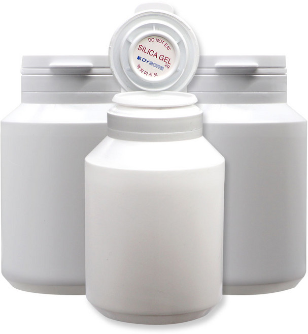 실리카겔 제습제 약통 [ 보관용 휴대용 여행용] 건강식품 영양제 분말 보관용 실리카겔 케이스 일체형, 200ml, 16개
