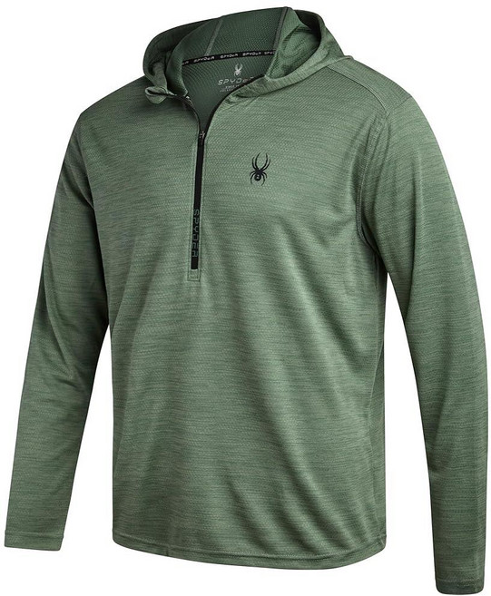 Spyder 남성용 쿼터 지퍼 풀오버 스웨트셔츠 - 경량 퍼포먼스 플리스 드라이 핏 쿼터 지퍼 후디 스웨트셔츠 남성용 스프루스 그린. S