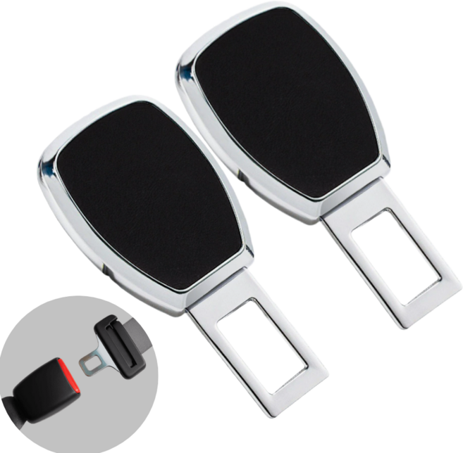 에브룸픽 자동차 안전벨트 연장 클립, 2개, 블랙