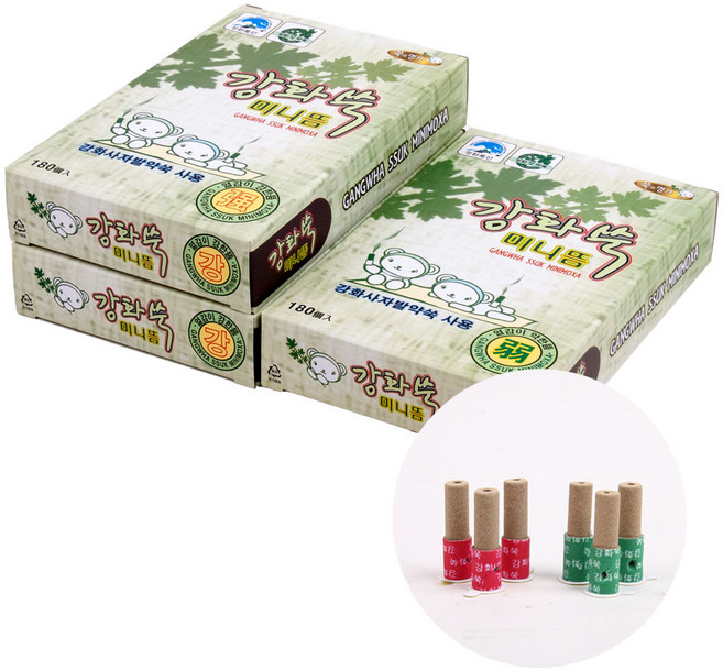 쑥의명가 강화쑥미니뜸 열감선택 강약 3Box 180개입 강화사자발약쑥으로 제작, 강화쑥미니뜸-약, 1개