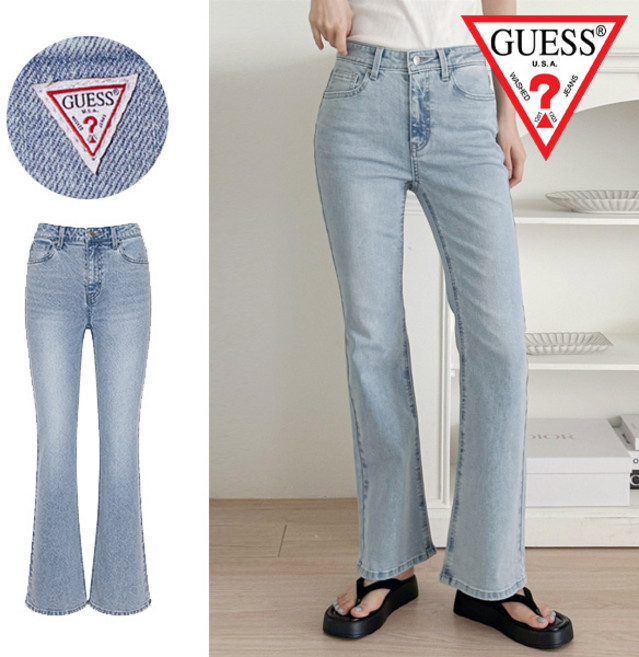 [정품] 게스 여성 슬림 부츠컷 청바지 연청 봄 가을 사계절용