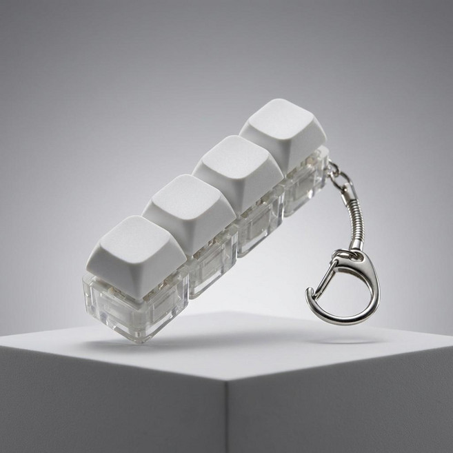 생활양식 LED 스트레스 풀리는 키보드키링 키캡키링 클릭커, 1개, 화이트