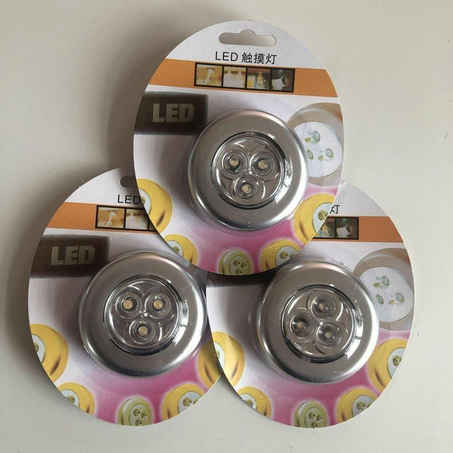 LED 拍拍燈 小夜燈 臥室牀頭燈 宿舍閱讀燈 (3入/白光/無電池), 暖光燈3個沒有電池