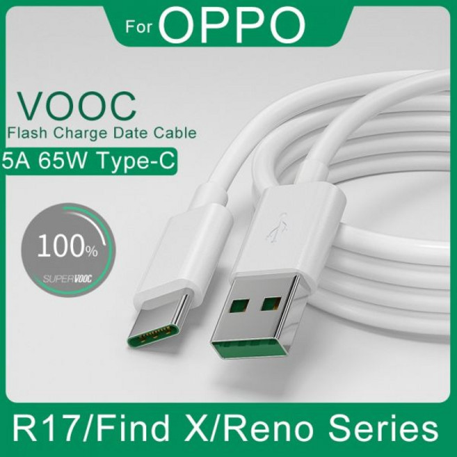 5A 65W 타입 C 초고속 충전 케이블 OPPO Find X Reno R17 K7 K5 휴대폰 액세서리 VOOC 데이터 와이어 USB 코드, 05 3m, 05 3m