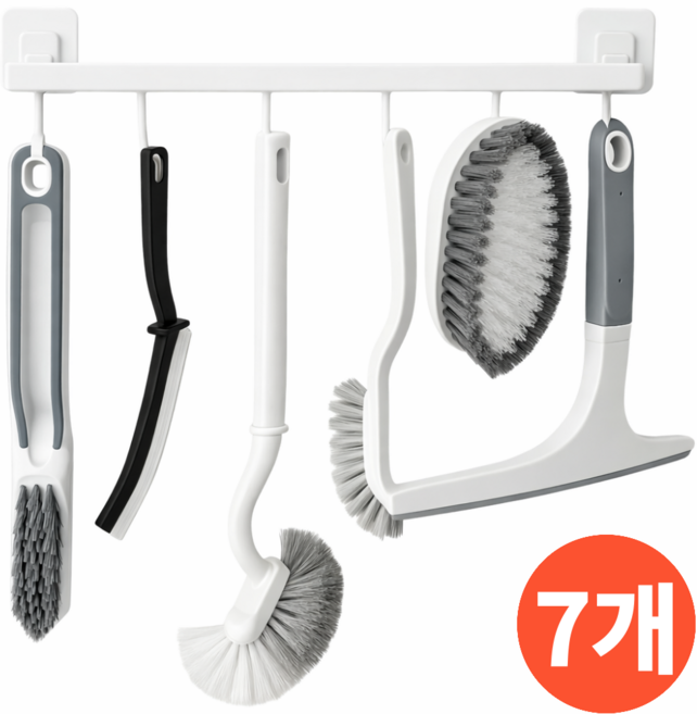오어브랜드 7종 욕실 화장실 청소도구 세트, 1개, 혼합색상